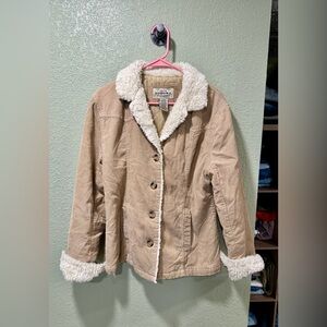 Y2k Sonoma Beige Sherpa-Lined Utility Jacket
